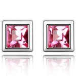 Kokcka fülbevaló, Rózsaszín, Swarovski köves