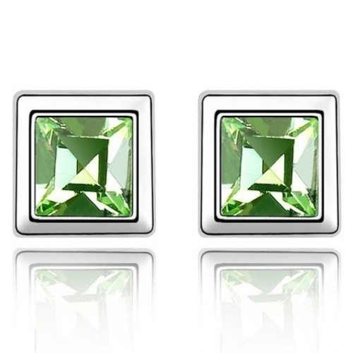 Kokcka fülbevaló, Peridot, Swarovski köves