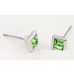 Kokcka fülbevaló, Peridot, Swarovski köves
