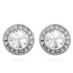 Kerek köves fülbevaló, Kristály , Swarovski köves
