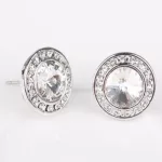 Kerek köves fülbevaló, Kristály , Swarovski köves