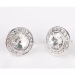 Kerek köves fülbevaló, Kristály , Swarovski köves