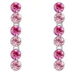 Hosszú, kerek köves fülbevaló, Rózsaszín