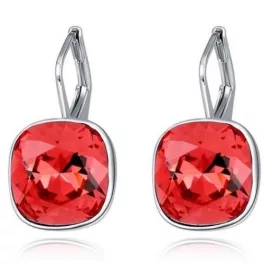 Piercing fülbevaló, Padparadscha , Swarovski köves