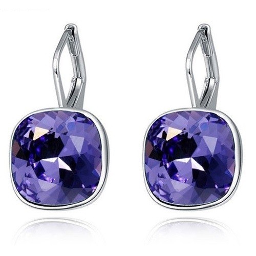 Piercing fülbevaló, Tanzanite, Swarovski köves