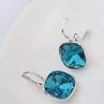 Piercing fülbevaló, Indicolite, Swarovski köves