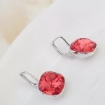 Piercing fülbevaló, Padparadscha , Swarovski köves