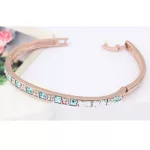 Kocka köves karperec, Aquamarine, Swarovski köves