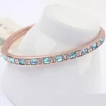 Kocka köves karperec, Aquamarine, Swarovski köves