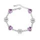 Szív és lóhere karkötő, Viola, Swarovski köves