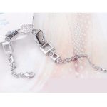 Négyszög mintás karkötő, Fekete gyémánt, Swarovski köves