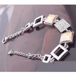 Négyszög mintás karkötő, Crystal GSHA , Swarovski köves
