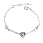 Szív medálos karkötő, Kristály, Swarovski köves
