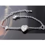 Szív medálos karkötő, Kristály, Swarovski köves