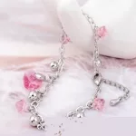 Elegáns köves karkötő, Világos Rózsa , Swarovski köves