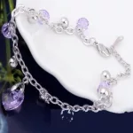 Elegáns köves karkötő, Violet, Swarovski köves