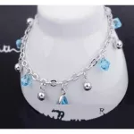 Elegáns köves karkötő, Aquamarine, Swarovski köves