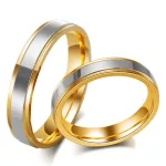Női karikagyűrű, nemesacél, aranyszínű, 7 
