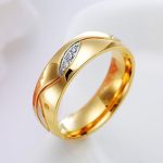 Női karikagyűrű geometrikus mintával, nemesacélból, arany, 8