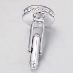 Mandzsettagomb Swarovski kristállyal, kerek, LUMG kristály