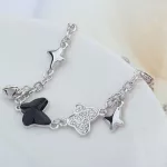 Lepke karkötő, Jet, Swarovski köves