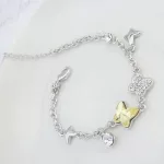 Lepke karkötő, Sárgásfehér, Swarovski köves
