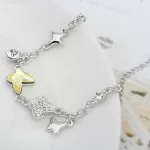 Lepke karkötő, Sárgásfehér, Swarovski köves