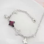 Lepke karkötő, Ametiszt, Swarovski köves