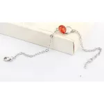 Szív karkötő, Padparadscha, Swarovski köves
