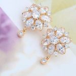 Luxus virág alakú ékszer szett, Pezsgő Arany