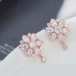 Luxus virág alakú ékszer szett, Rose Gold