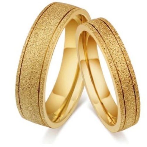 Női karikagyűrű, rozsdamentes acél, aranyszínű, 5-ös méret