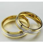 Női karikagyűrű, nemesacél, aranyszínű, 8 