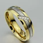 Női karikagyűrű, nemesacél, aranyszínű, 8 