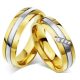 Női karikagyűrű, nemesacél, aranyszínű, 7-es méret 