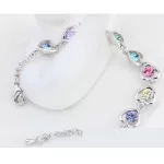 Szív mintás karkötő, Multicolor, Swarovski köves
