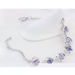 Szív mintás karkötő, Tanzanite, Swarovski köves