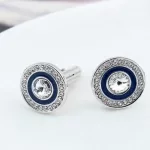 Mandzsettagomb Swarovski kristállyal, kék