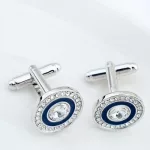 Mandzsettagomb Swarovski kristállyal, kék