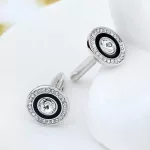 Mandzsettagomb Swarovski kristállyal, fekete