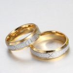 Férfi karikagyűrű, geometrikus mintával, nemesacél, ezüst, 9