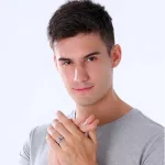Férfi karikagyűrű, nemesacél, ezüstszínű, 12 