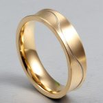 Férfi karikagyűrű hullámvonallal, nemesacél, arany, 12