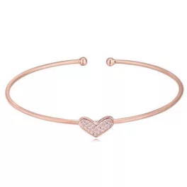 Szív mintás karperec, Rose Gold