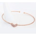 Szív mintás karperec, Rose Gold