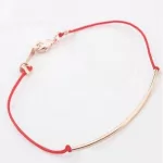 Piros zsinór karkötő, Rose Gold