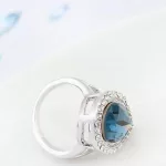 Csepp alakú gyűrű, Montana, Swarovski köves, 8,5