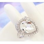 Csepp alakú gyűrű, Kristály, Swarovski köves, 7,5