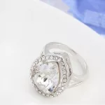 Csepp alakú gyűrű, Kristály, Swarovski köves, 6,5