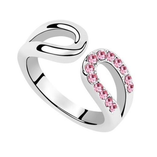 Vízcsepp alakú gyűrű, Világos rózsaszín, 8,5